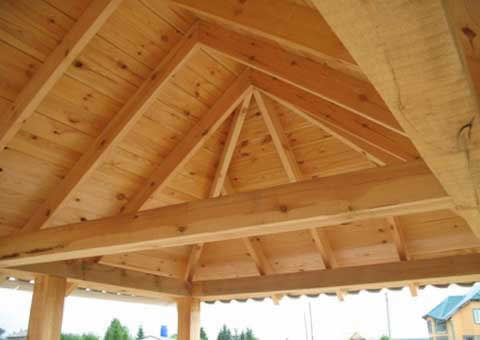 конструкция крыши беседки